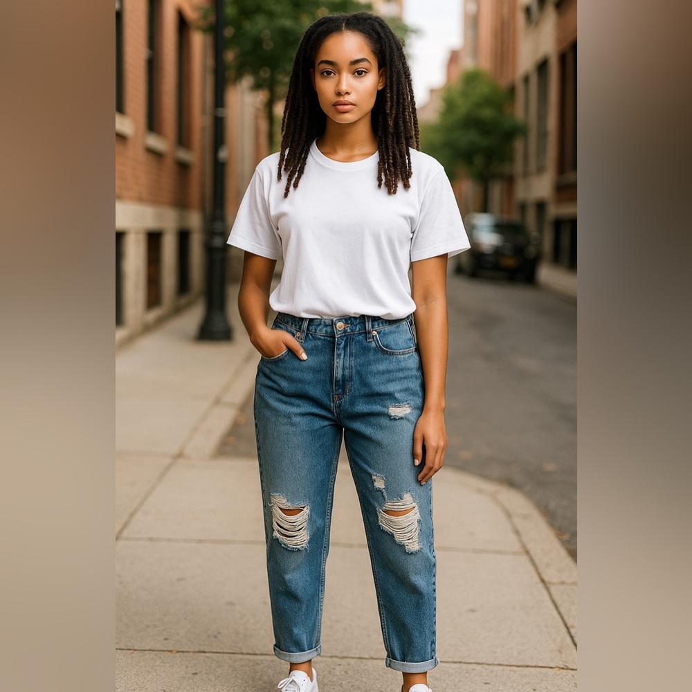 Denim Blvd L.A. Blue‎ Mom Jean 11 Women High Rise Casual Streetwear Western
